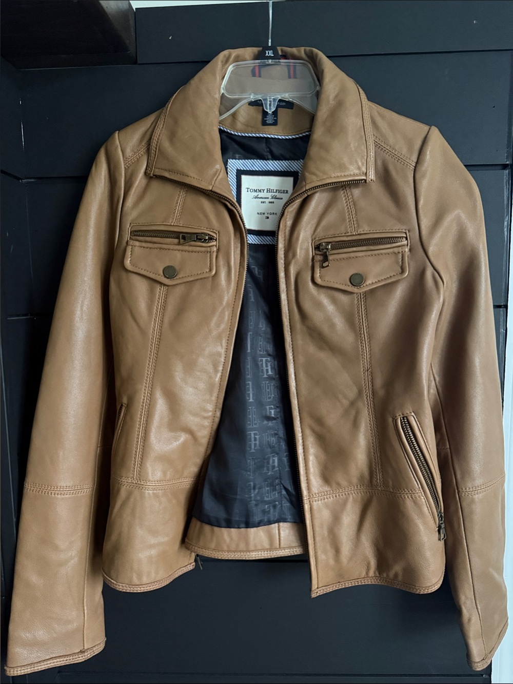 Vintage Tommy Hilfiger Light Brown Bomber Jacket